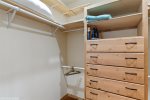built in shelves and drawers in closet